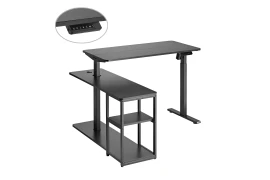 Electric, height-adjustable corner desk Spacetronik Loris SPE-L120BB Black colour