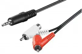 Kabel audio wtyk Jack 3,5mm - 2x wtyk z przelotką (gniazdo) RCA R/L Goobay 1,5m