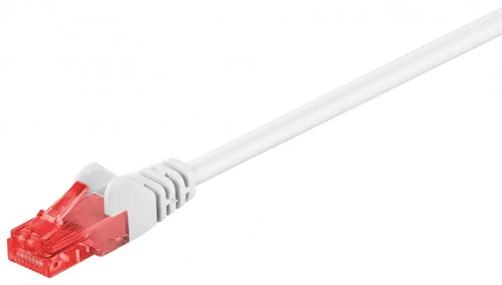 Kabel LAN Patch cord CAT 6 U/UTP biały 1m