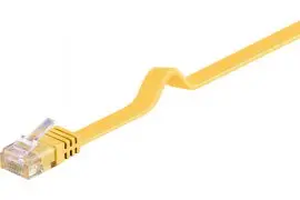 Kabel LAN Patchcord CAT 6 U/UTP PŁASKI żółty 1m