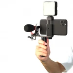 Phone holder selfie stick tripod with microphone Apexel APL-VG01-ML